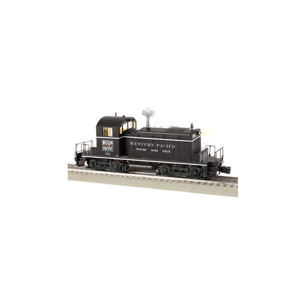 EMD SW1 - 3-Rail w/Legacy Sound, Control & Smoke -- Western Pacific 501 (Early, black, white, Feather River Slogan), O, Lionel 2
