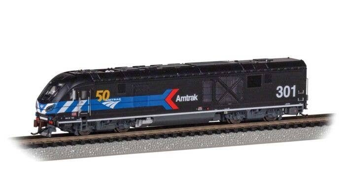 Siemens ALC-42 Charger - Econami(TM) Sound and DCC -- Amtrak 301 (Day One Scheme black, blue, red Arrow, 50th Anniversary Logo),