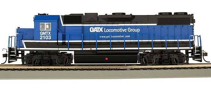 EMD GP38-2 - Standard DC -- GATX Leasing GMTX 2103 (blue, white), HO, Bachmann Industries 61719