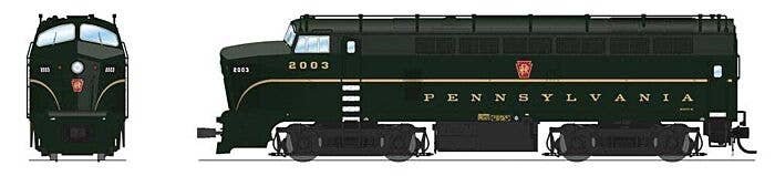 Class BF16 Baldwin RF16 Sharknose A-Unpowered B Set w/Sound & DCC - Paragon4(T -- Pennsylvania Railroad 2003A, 2003B (Trainphone