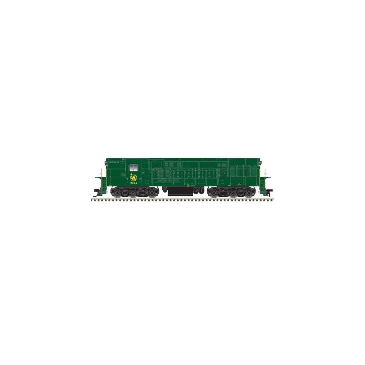FM H-24-66 Phase 1B Trainmaster - Standard DC - Master(R) Silver -- Central Railroad of New Jersey 2403 (green, gold, no stripes