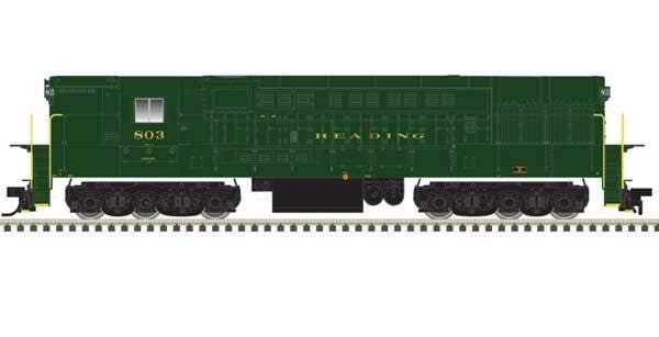 FM H-24-66 Phase 1B Trainmaster - Standard DC - Master(R) Silver -- Reading 806 (green, gold), HO, Atlas Model Railroad Co. 1000