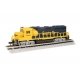 EMD GP40 with Dynamic Brakes - Standard DC -- Santa Fe 3808 (Warbonnet blue, yellow), N, Bachmann Industries 63563