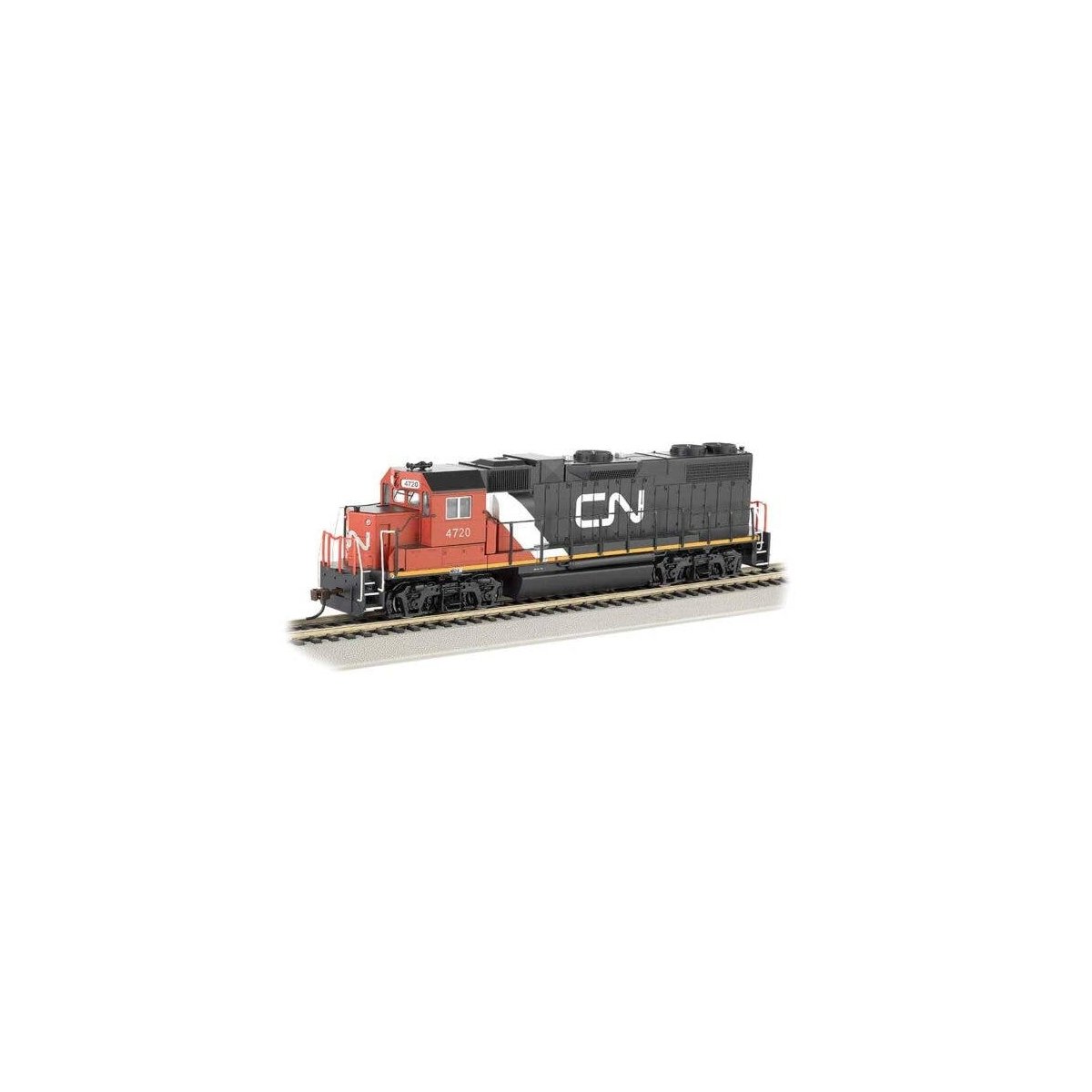 EMD GP38-2 - Standard DC -- Canadian National 4720 (black, white, red), HO, Bachmann Industries 61717