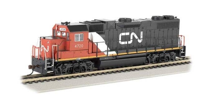 EMD GP38-2 - Standard DC -- Canadian National 4720 (black, white, red), HO, Bachmann Industries 61717