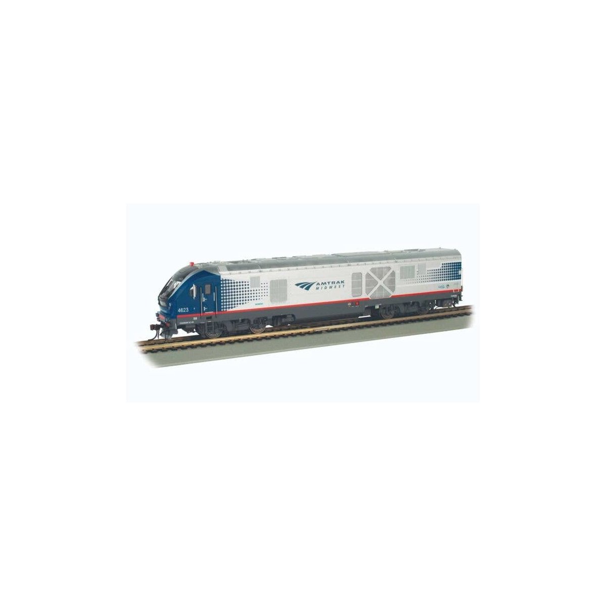 Siemens SC-44 Charger - WowSound(R) and DCC -- Amtrak 4623 (Midwest silver, blue, red, gray), HO, Bachmann Industries 67909