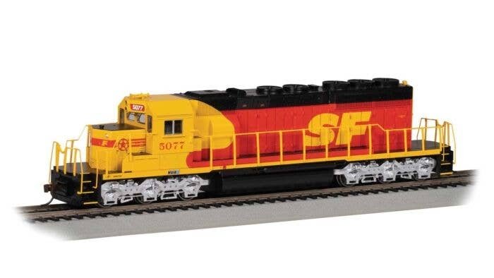 EMD SD40-2 - Sound and DCC -- Santa Fe 5077 (SPSF Merger Scheme, red, yellow, black), HO, Bachmann Industries 67206