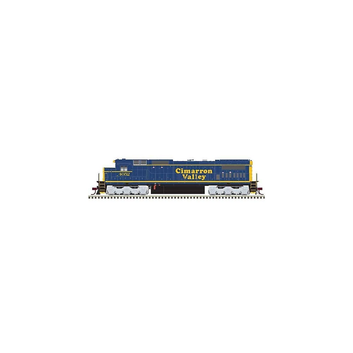 GE DASH 8-40C w/Front Ditch Lights - ESU LokSound & DCC - Master(R) Gold -- Cimarron Valley 4052 (blue, yellow), HO, Atlas Model