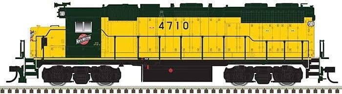 EMD GP38 Low Nose w/Dynamic Brakes - LokSound & DCC - Master(R) Gold -- Chicago & North Western 4710 (yellow, green), N, Atlas M