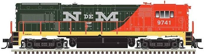 GE U30B High Nose - LokSound and DCC - Master(R) Gold -- Nacionales de Mexico 9741 (green, orange, black), HO, Atlas Model Railr