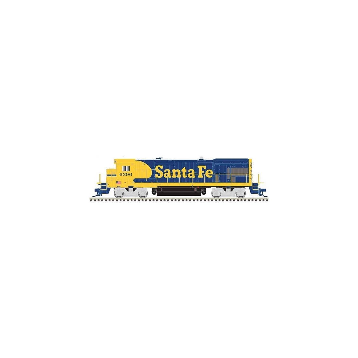 GE B23-7 Low Nose w/Headlight, No Anticlimber - LokSound and DCC -- Santa Fe 6396 (Warbonnet, blue, yellow), N, Atlas Model Rail