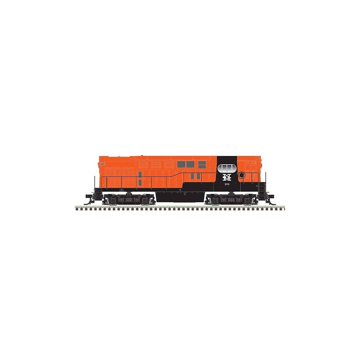 Fairbanks-Morse H16-44 - Sound and DCC - Master(R) Gold -- New Haven 593 (Post McGinnis, orange, black), N, Atlas Model Railroad
