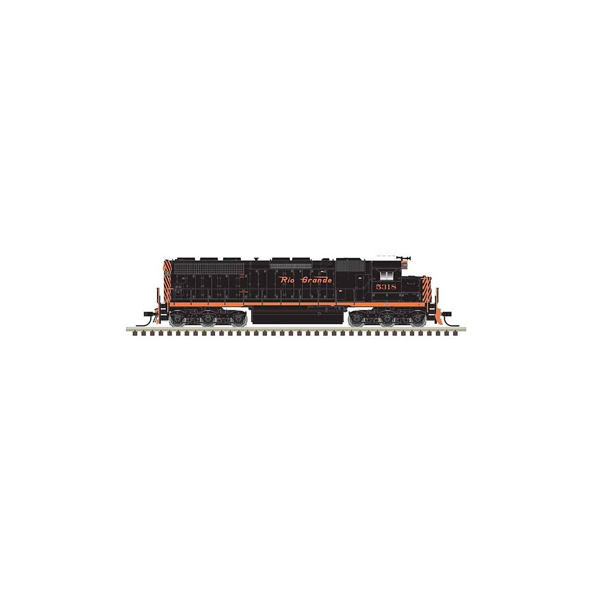 EMD SD45 Low Nose - Sound and DCC - Master(R) Gold -- Denver & Rio Grande Western 5331 (black, Aspen Gold, Small Flying Grande),