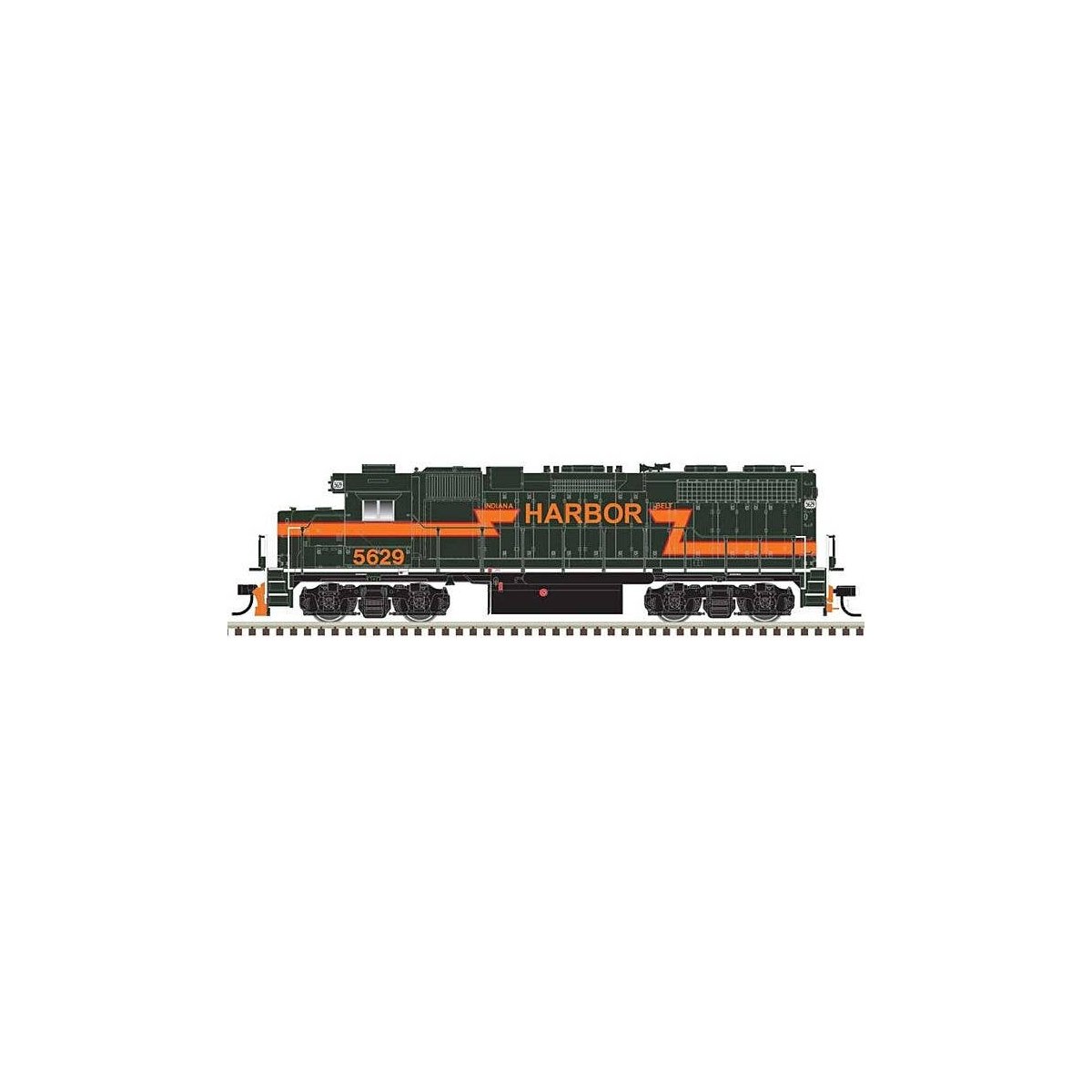 EMD GP38 Low Nose w/Dynamic Brakes - LokSound & DCC - Master(R) Gold -- Indiana Harbor Belt 5629 (dark green, orange, Ditch Ligh