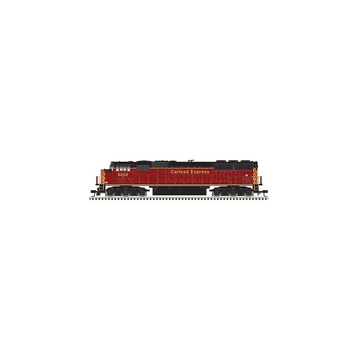 EMD SD60E with Ditch Lights - ESU LokSound and DCC - Master Gold(TM) -- Carload Express 6002 (maroon, yellow), N, Atlas Model Ra