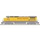 GE DASH 8-40C w/Front Ditch Lights - Standard DC -- Union Pacific 9129 (yellow, gray, red Frame Stripe), HO, Atlas Model Railroa