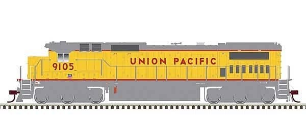 GE DASH 8-40C w/Front Ditch Lights - Standard DC -- Union Pacific 9129 (yellow, gray, red Frame Stripe), HO, Atlas Model Railroa