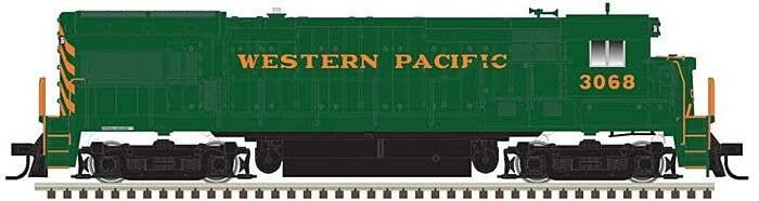 GE U30B Low Nose Phase II - Standard DC - Master(R) Silver -- Western Pacific 3069 (green, orange), HO, Atlas Model Railroad Co.
