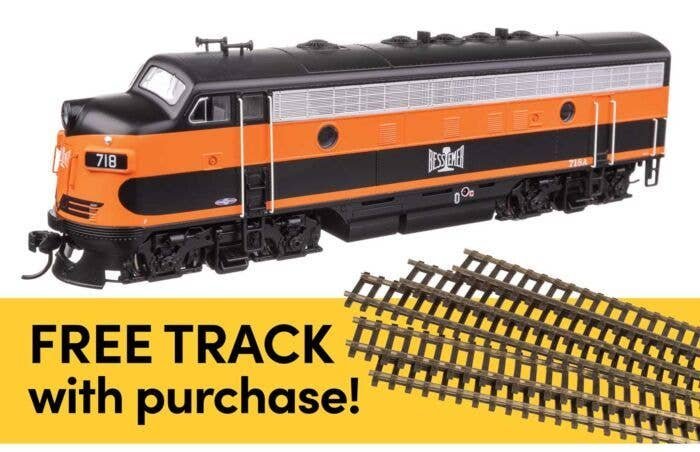 EMD F7A - ESU Sound and DCC w/WalthersTrack Code 83 Flex Track 5-Pack -- Bessemer & Lake Erie 718A, HO, Walthers 21402