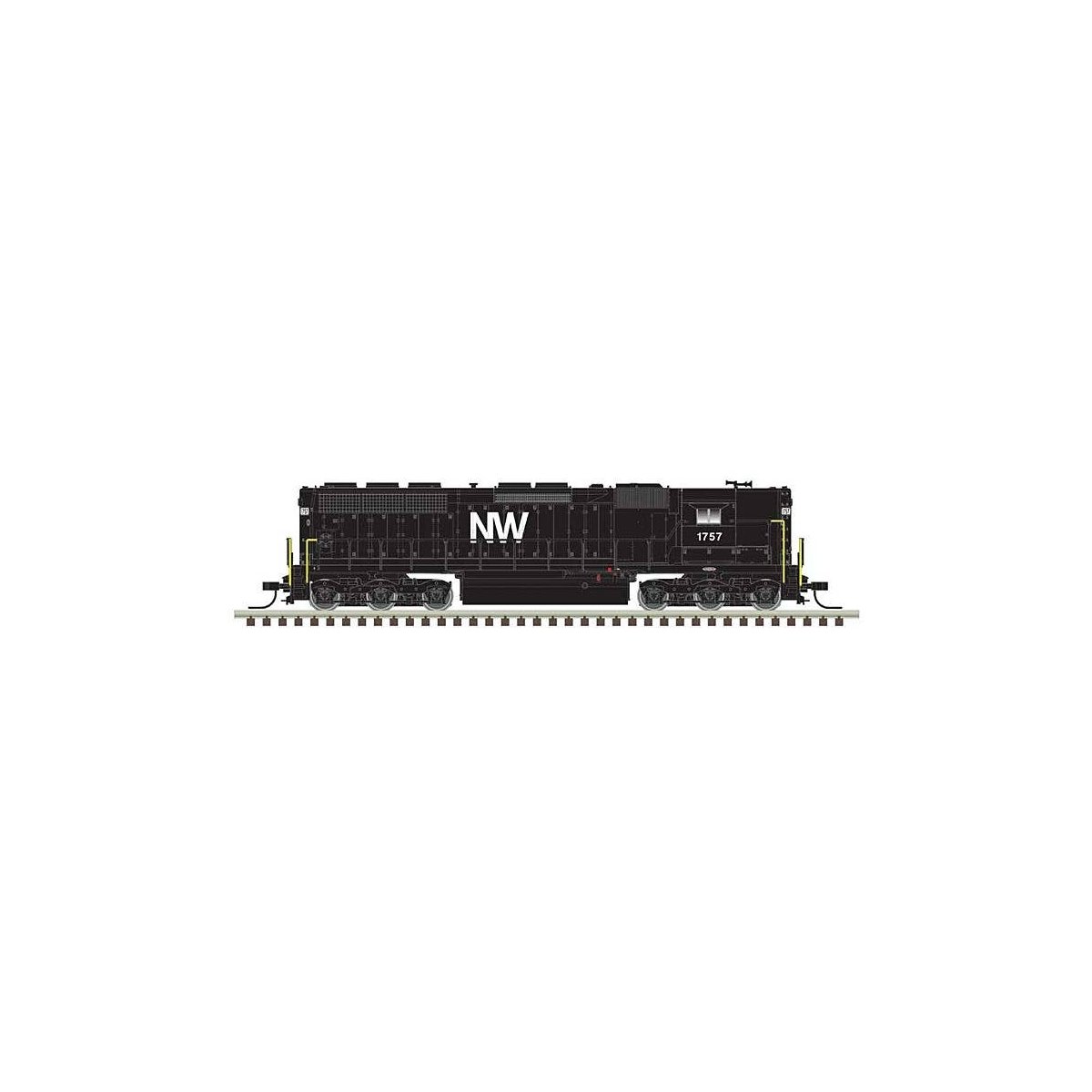 EMD SD45 High Nose - Standard DC - Master(R) Silver -- Norfolk & Western 1757 (black, white, NW Logo), N, Atlas Model Railroad C