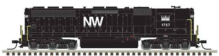 EMD SD45 High Nose - Standard DC - Master(R) Silver -- Norfolk & Western 1757 (black, white, NW Logo), N, Atlas Model Railroad C