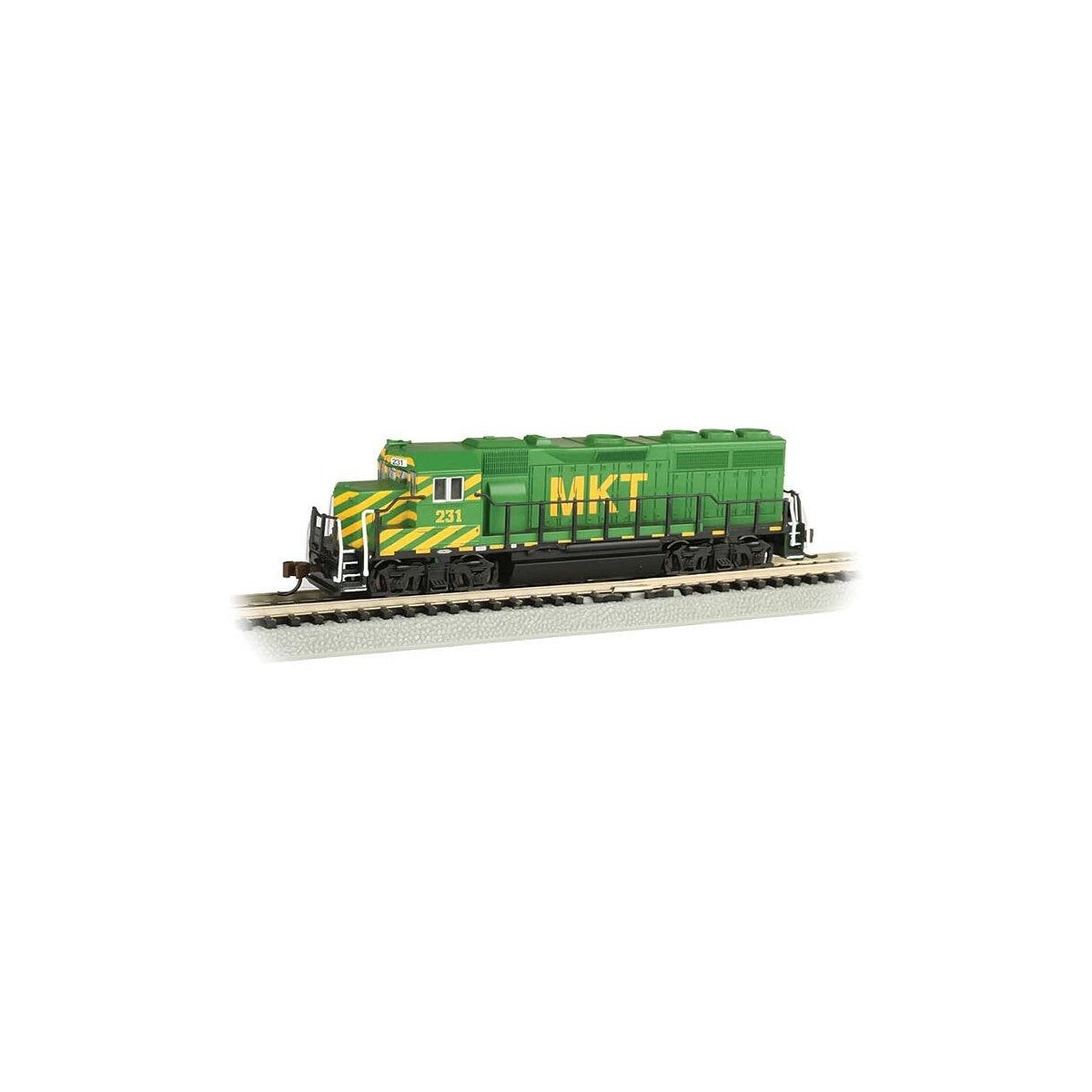 EMD GP40 - Standard DC -- Missouri-Kansas-Texas 231 (green, yellow), N, Bachmann Industries 63570