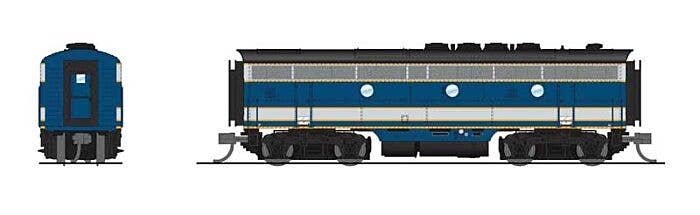 EMD F3B - Standard DC - Stealth -- Electro-Motive Division 754B1 (Demonstrator, blue, aluminum, yellow), N, Broadway Limited Imp