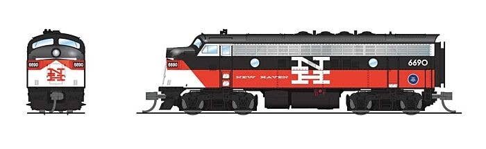 EMD F7A - Standard DC - Stealth -- Connecticut Department of Transportation 6690 (NH McGinnis, black, red, whi, N, Broadway Limi