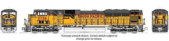 EMD SD90/43MAC - Standard DC -- Union Pacific 3750 (Armour Yellow, gray, red), N, Kato USA Inc 1765625