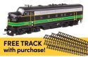 EMD F7A - Standard DC w/WalthersTrack Code 83 Flex Track 5-Pack -- Reading 280A, HO, Walthers 11417
