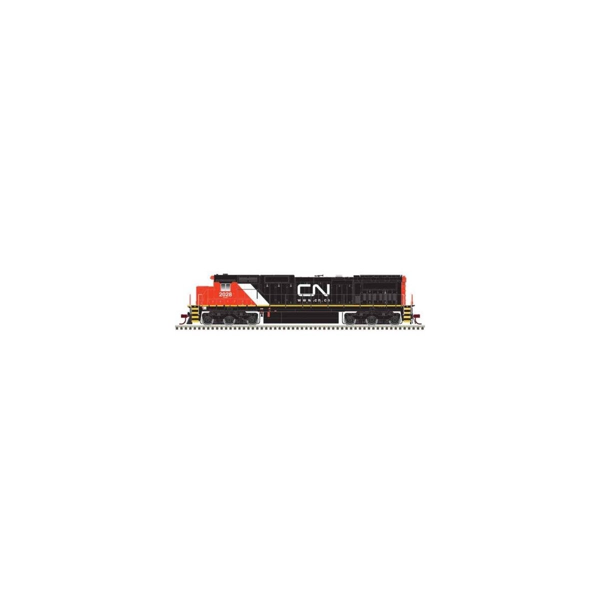 GE Dash 8-40C - Front & Rear Ditch Lights - Standard DC - Master(R) -- Canadian National 2017 (red, black, white, Website Logo),