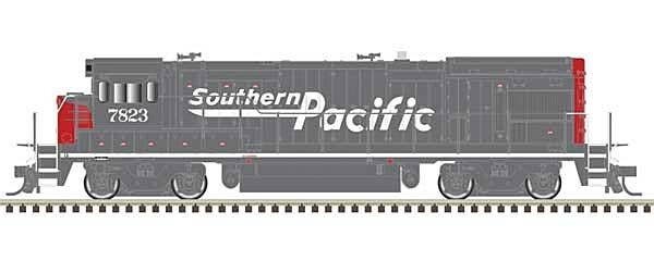 GE B30-7 Low Nose - Standard DC - Master(R) Silver -- Southern Pacific 7828 (Ditch Lights, red, gray, Speed Lettering), N, Atlas