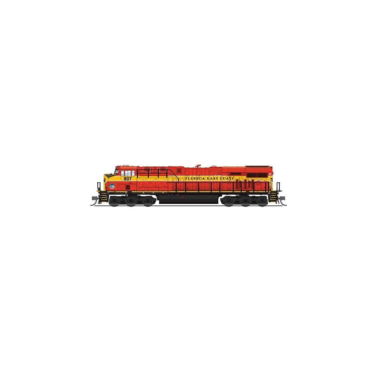 GE ES44AC - Sound & DCC - Paragon4(TM) -- Florida East Coast 816 (red, yellow), N, Broadway Limited Imports 8621