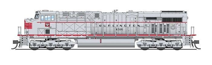 GE ES44AC - Sound & DCC - Paragon4(TM) -- Chicago, Burlington & Quincy 6325 (Fantasy Scheme, silver, red, black), N, Broadway Li