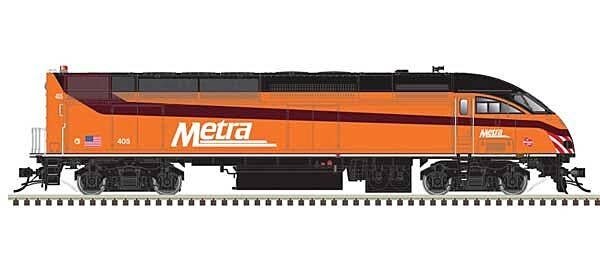 Motive Power Industries MP36PH-3C - Standard DC -- Metra 405 (Milwaukee Road Hiawatha Heritage, orange, black), HO, Atlas Model 