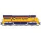 GE U30B Low Nose Phase II No Nose Headlight - LokSound & DCC - Master(R) Gold -- Chessie System C&O 8216 (yellow, blue, vermilli