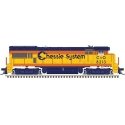 GE U30B Low Nose Phase II No Nose Headlight - LokSound & DCC - Master(R) Gold -- Chessie System C&O 8216 (yellow, blue, vermilli