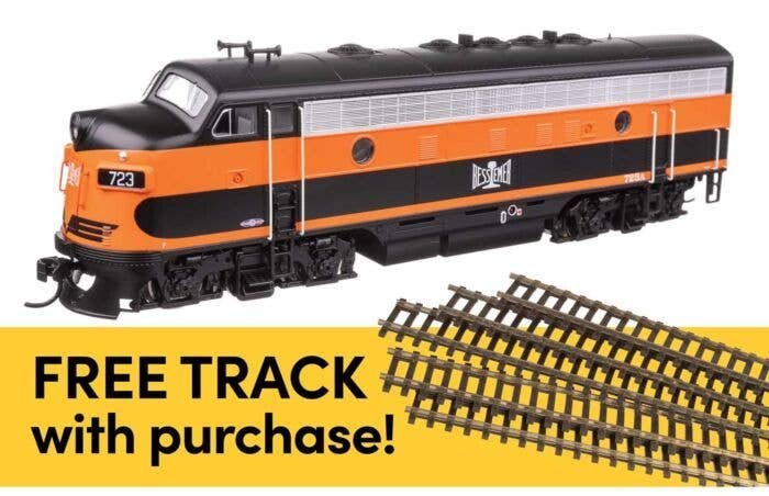 EMD F7A - ESU Sound and DCC w/WalthersTrack Code 83 Flex Track 5-Pack -- Bessemer & Lake Erie 723A, HO, Walthers 21403