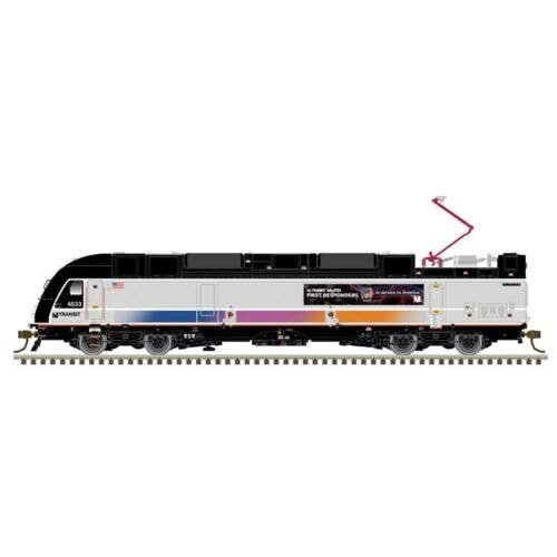 Bombardier ALP-45DP Dual Mode w/LokSound & DCC Master(R) Gold -- New Jersey Transit 4533 (silver, black, magenta, orange, First 