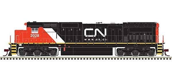 GE DASH 8-40C w/Front & Rear Ditch Lights - Standard DC -- Canadian National 2014 (red, black), HO, Atlas Model Railroad Co. 100