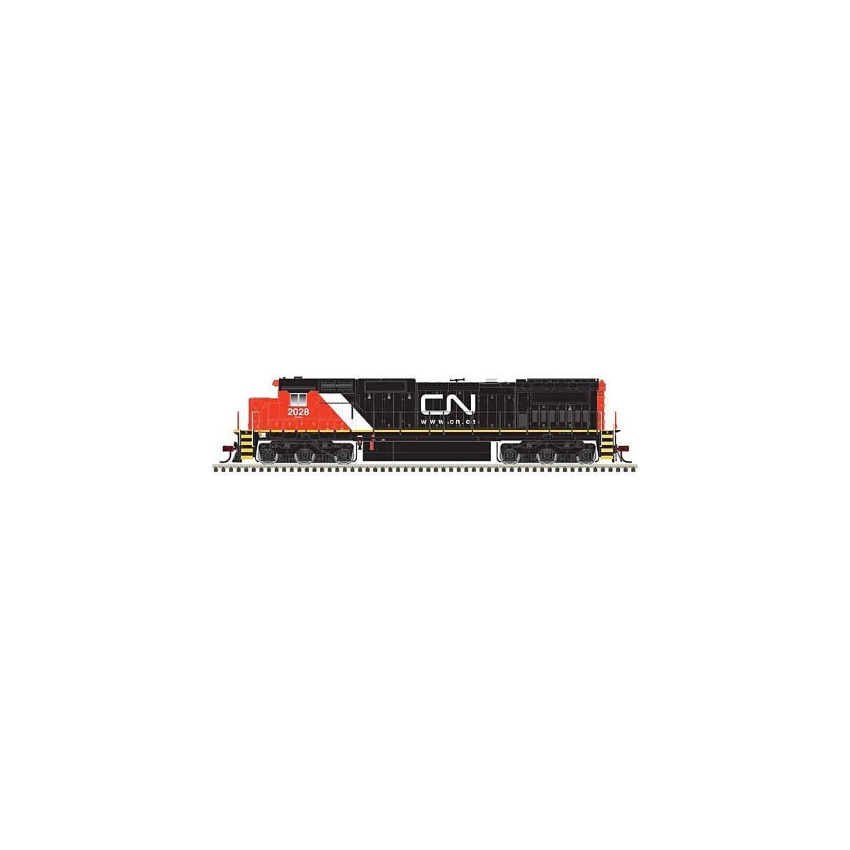GE DASH 8-40C w/Front & Rear Ditch Lights - Standard DC -- Canadian National 2017 (red, black), HO, Atlas Model Railroad Co. 100