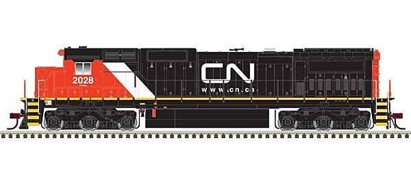 GE DASH 8-40C w/Front & Rear Ditch Lights - Standard DC -- Canadian National 2017 (red, black), HO, Atlas Model Railroad Co. 100