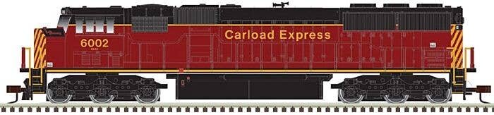 EMD SD60M with Ditch Lights - ESU LokSound and DCC - Master Silver(TM) -- Carload Express 6003 (maroon, yellow), N, Atlas Model 