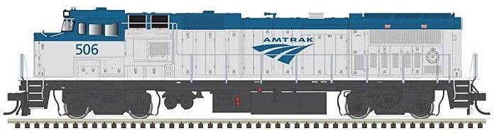 GE Dash 8-32BWH - Standard DC - Master(R) Silver -- Amtrak 506 (Phase V, silver, blue, white sill), HO, Atlas Model Railroad Co.