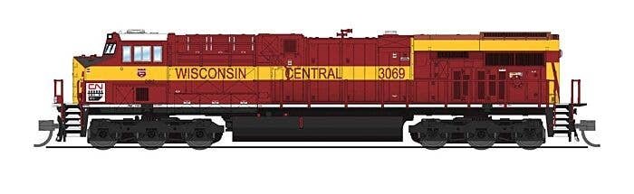 GE ES44AC - Sound & DCC - Paragon4(TM) -- Canadian National 3069 (Wisconsin Central Heritage, maroon, gold), N, Broadway Limited