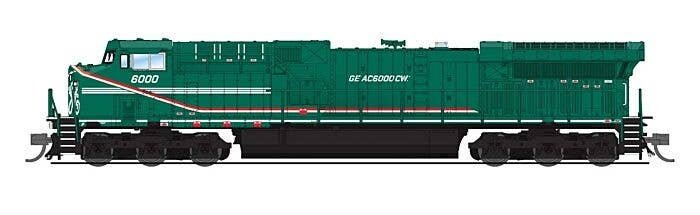 GE AC6000CW - Sound & DCC - Paragon4(TM) -- General Electric Demonstrator GECX 6000 (green, red, white), N, Broadway Limited Imp