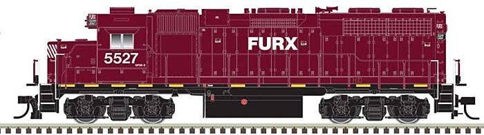 EMD GP38 Low Nose w/Dynamic Brakes - Standard DC - Master(R) Silver -- First Union Rail Leasing FURX 5527 (maroon, black, Ditch 