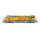 GE ES44AC - Standard DC - Stealth -- Union Pacific 5251 (2022, Armour Yellow, gray, red, Small Flag), N, Broadway Limited Import