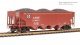 REFURBISHED R10138 ARA 70-ton 4-Bay Hopper, ATSF, Oxide Red w/ White, 6-pack A, HO, BLI, 10138