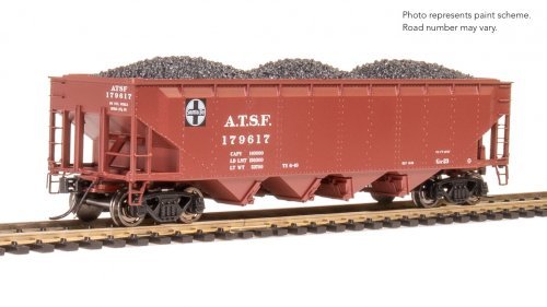 REFURBISHED R10138 ARA 70-ton 4-Bay Hopper, ATSF, Oxide Red w/ White, 6-pack A, HO, BLI, 10138